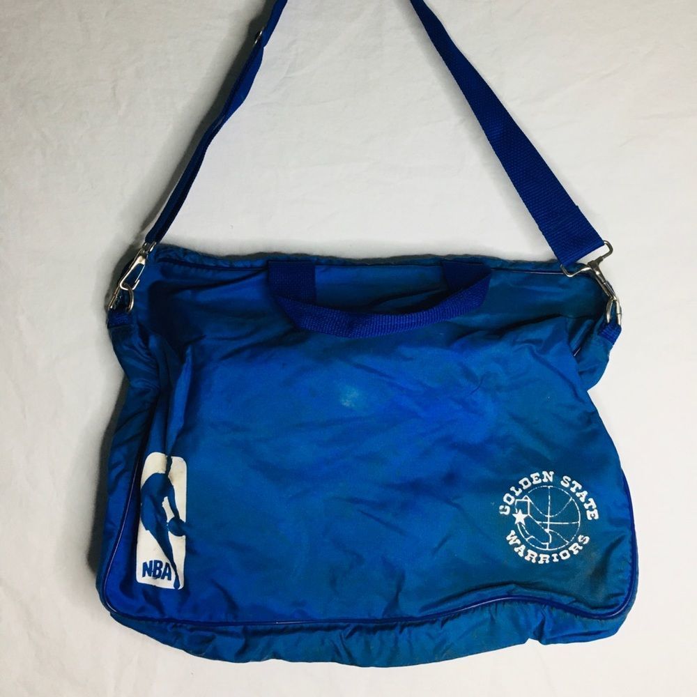 VTG 1990s Golden State Warriors NBA Basketball Blue & Gold Duffle Bag RARE.